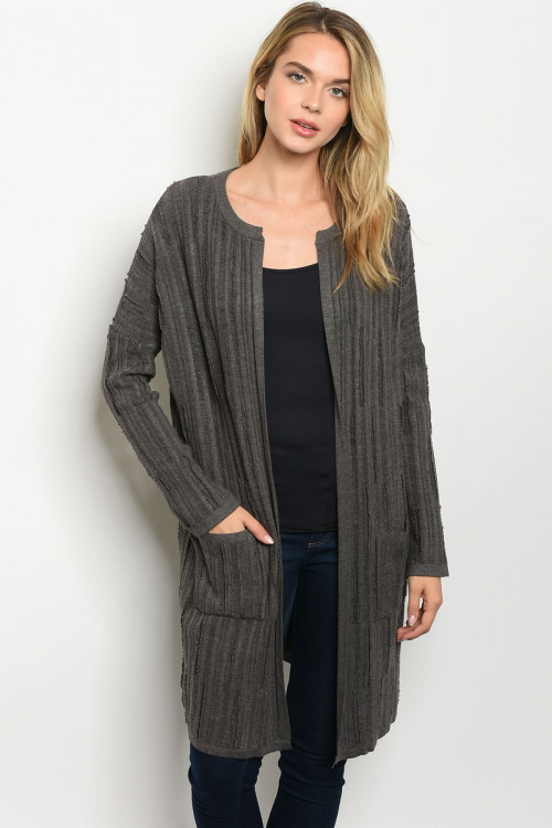 CHARCOAL CARDIGAN - Addysun