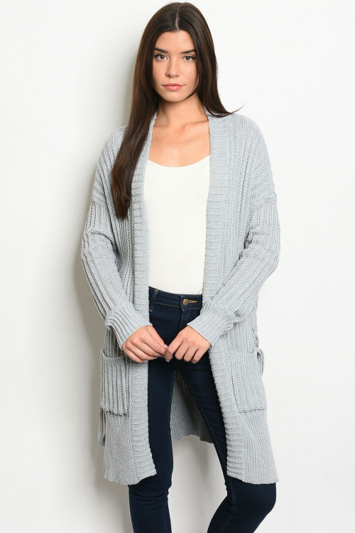 LIGHT GRAY CARDIGAN - Addysun