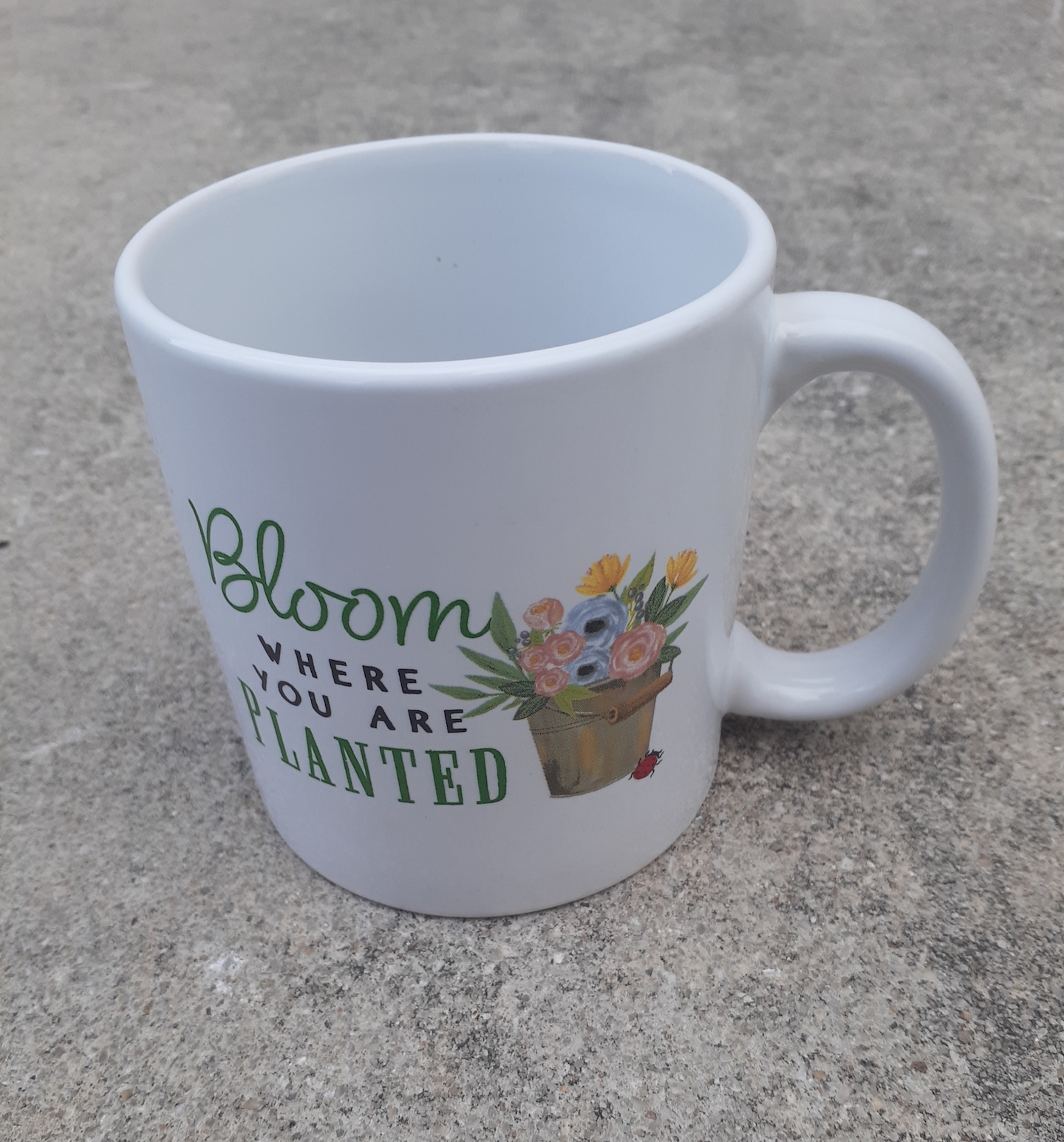 Bloom where you're planted coffee mug